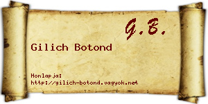 Gilich Botond névjegykártya
